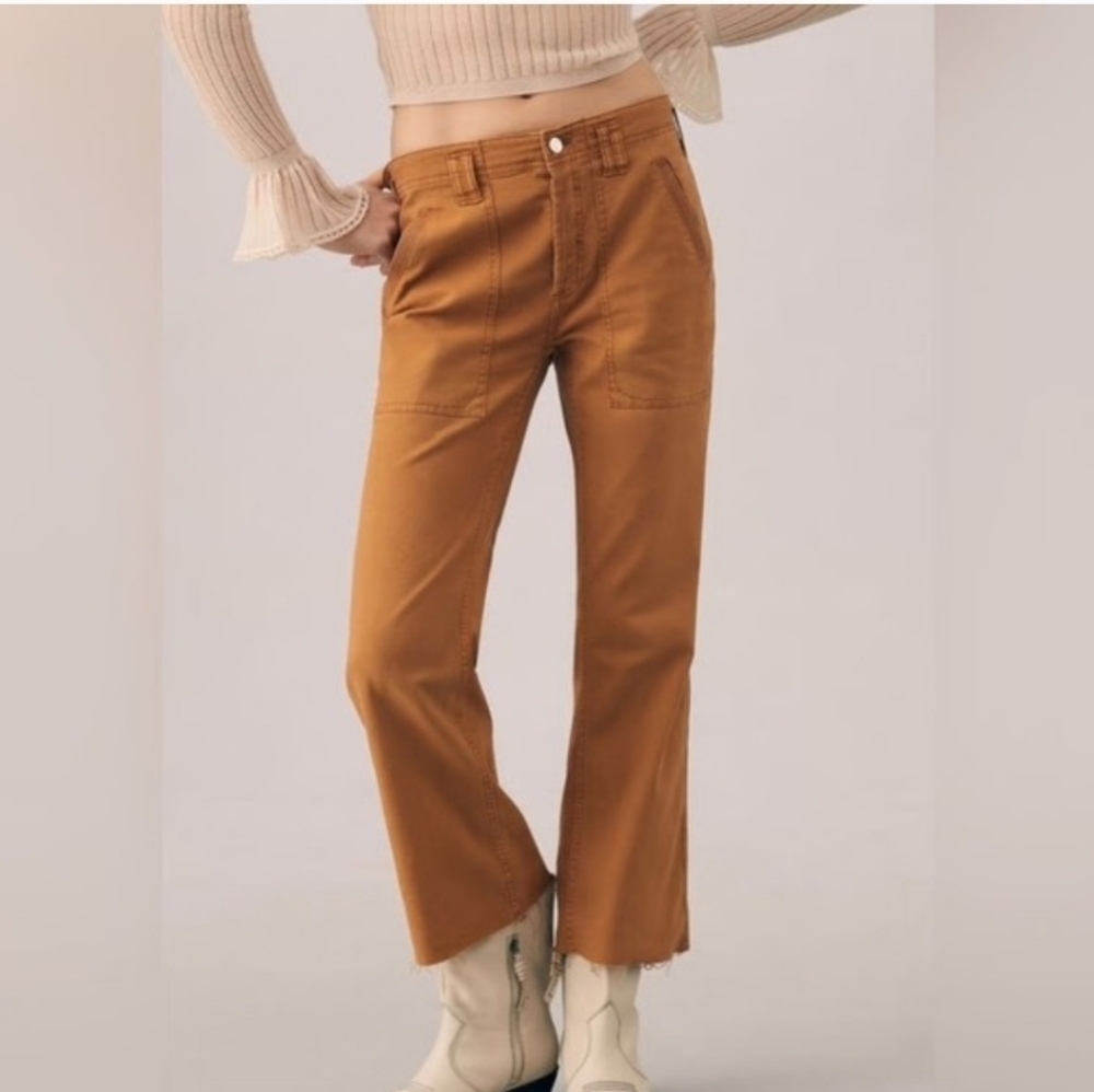 Anthropologie Pilcro Mustard Yellow Yaya Highrise Wide Leg Pants 34 - Picture 1 of 9